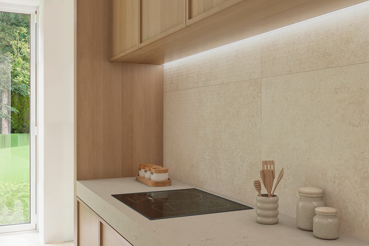 Tau Cerámica Petra — Mineral stone, quiet and warm — pure slow design.
